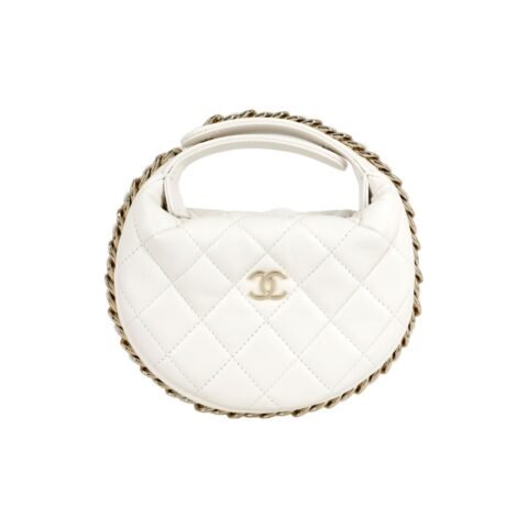 CHANEL 23C POUCH EVENING BAG WHITE