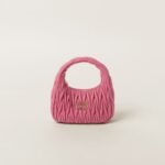 Wander Matelassé Soft Lamb Nappa Small Crescent Moon Bag Peach Blossom Pink