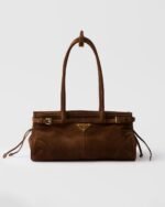Prada Bonnie Medium Suede Leather Handbag