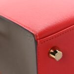 Chevre Chandra Bi-Color Horseshoe Kelly Sellier 25 Rouge De Coeur Etoupe